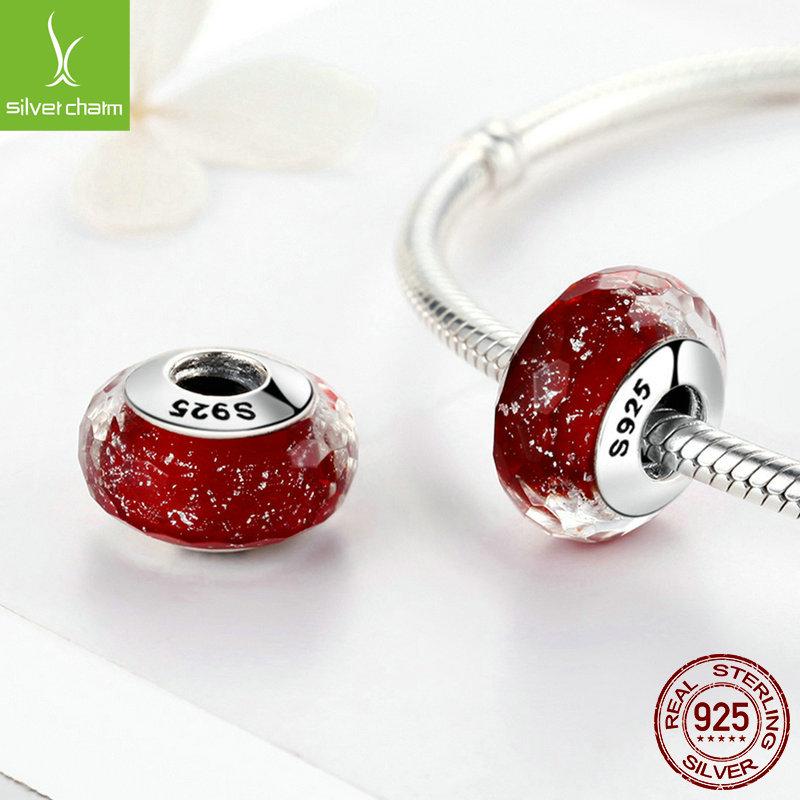S925 Sterling Silver Bracelet with Shining Cut Glass Beads - DIY Bead Jewelry Accessories