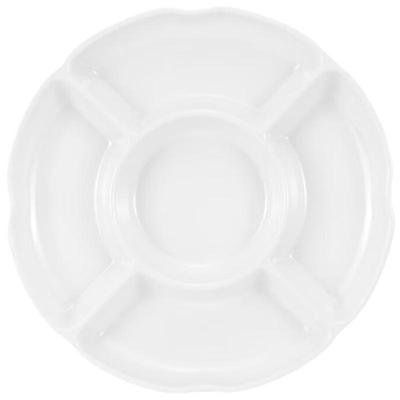Melamine White 5-Section Divided Serving Plate
