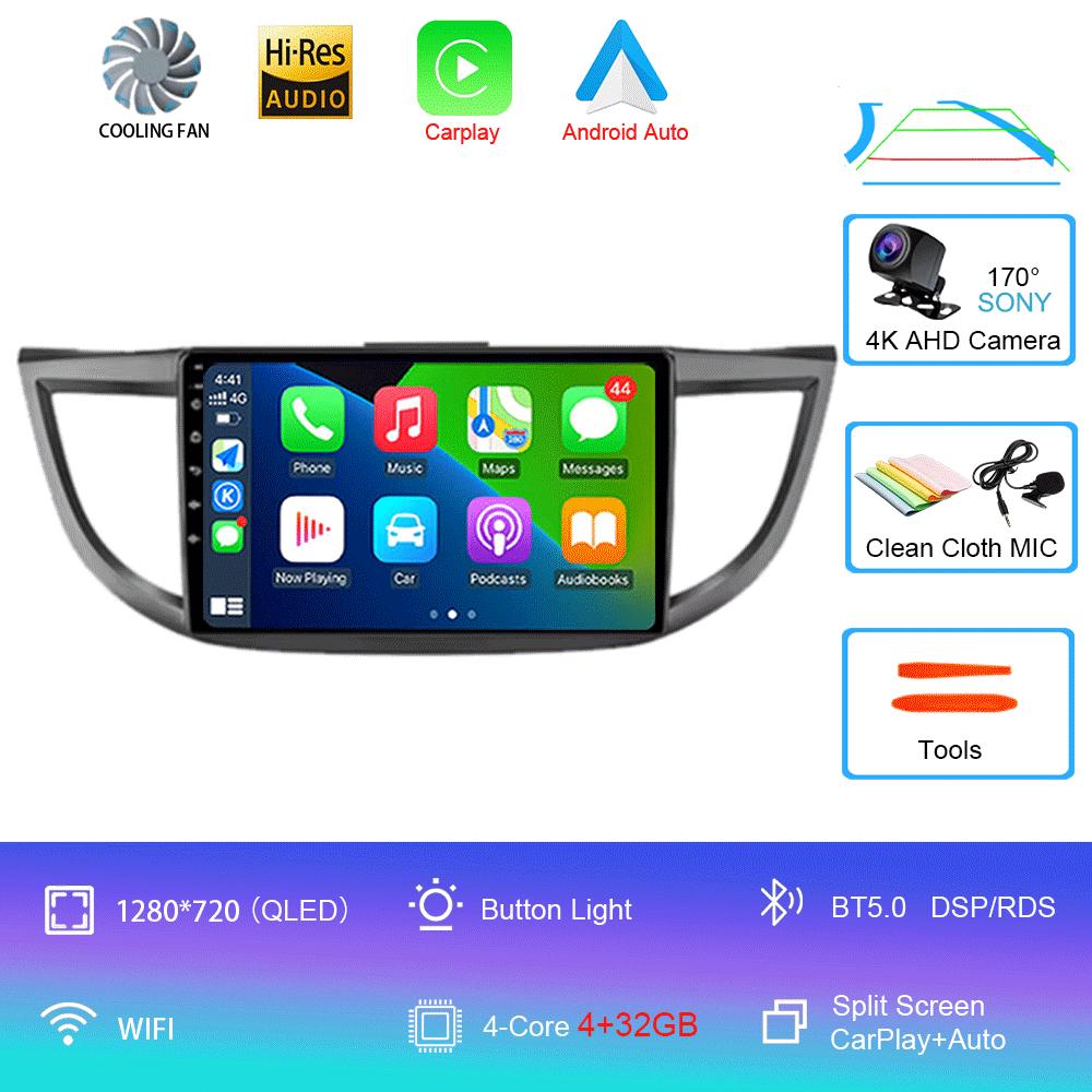 For Honda CRV CR-V 2011 2012 2013 2014 2015 2016 Carplay Android 14 Radio Mobil Multimedia Video Player Navigasi GPS 2din Screen