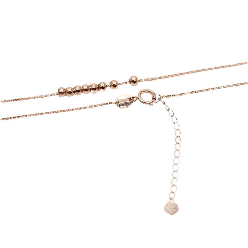 Purple Gold Chopin Inter-Bead Transfer Bead Necklace Rose Gold Plated Classic Colored Gold Collarbone Chain