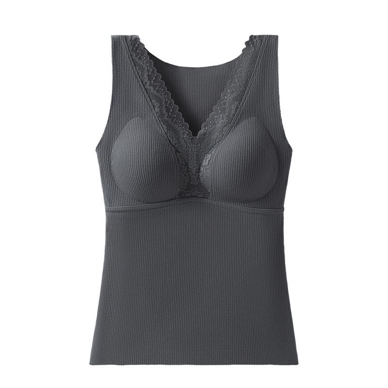 Women's Seamless Slimming Mulberry Silk-Cashmere Top with Breast Pads - Original 2025 Autumn/Winter Collection