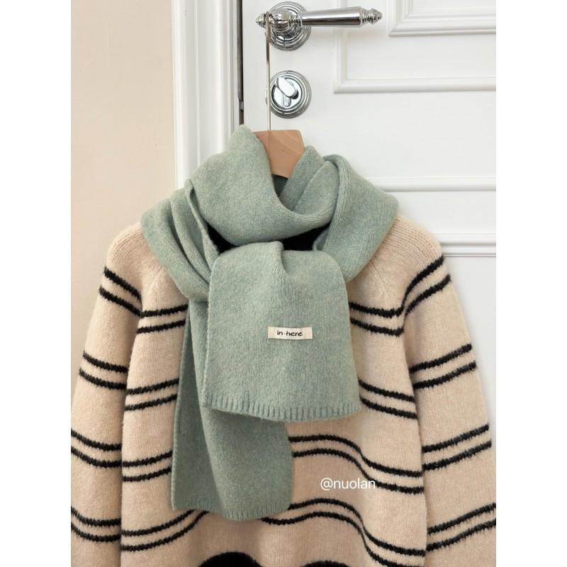 Soft Wool Blend Knit Scarf Women Men Winter Warm Cozy Plain Long Wrap Accessory