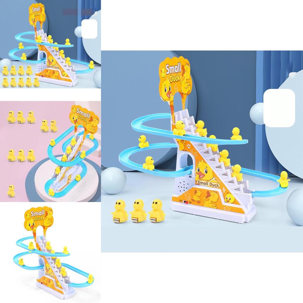 Little Yellow Duck Climbing Stairs Toy With Flashing Led Lights Safe And Durable Educational Toy For Kids