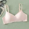 Japanese Simple Less Hair Bra Cover Gathered Without Steel Ring Junior High School Comfortable Breathable Bra