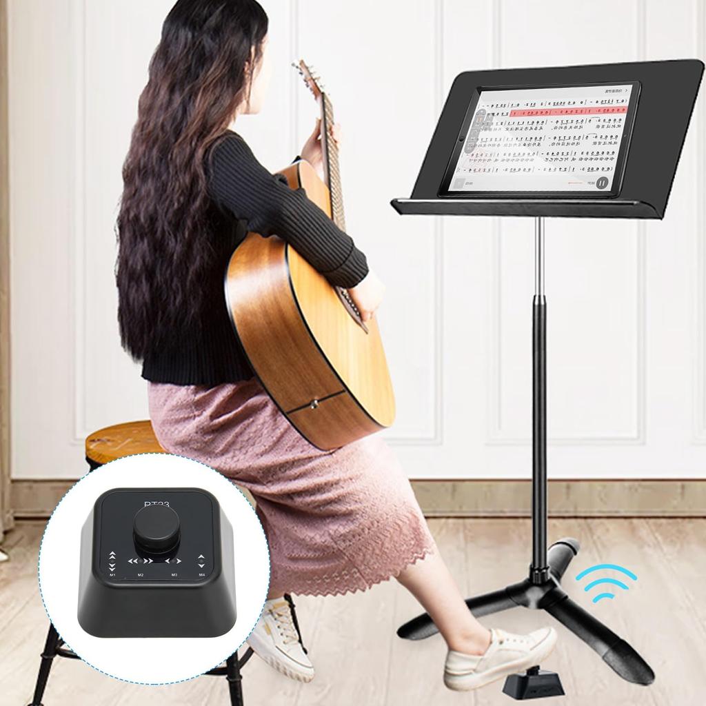 BAIG Page Turner Foot Supports Page ABS Rechargeable Bluetooth Page Turner Pedal for Computers Pedal, Multi-Platform 4-Mode Flip, (Black)