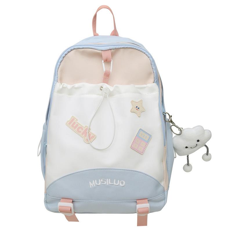 Schoolbag Schoolbag for Girls, Sweet Style, New High School Students, Large Capacity Backpack, Small Fresh Contrasting Color Girl Backpack