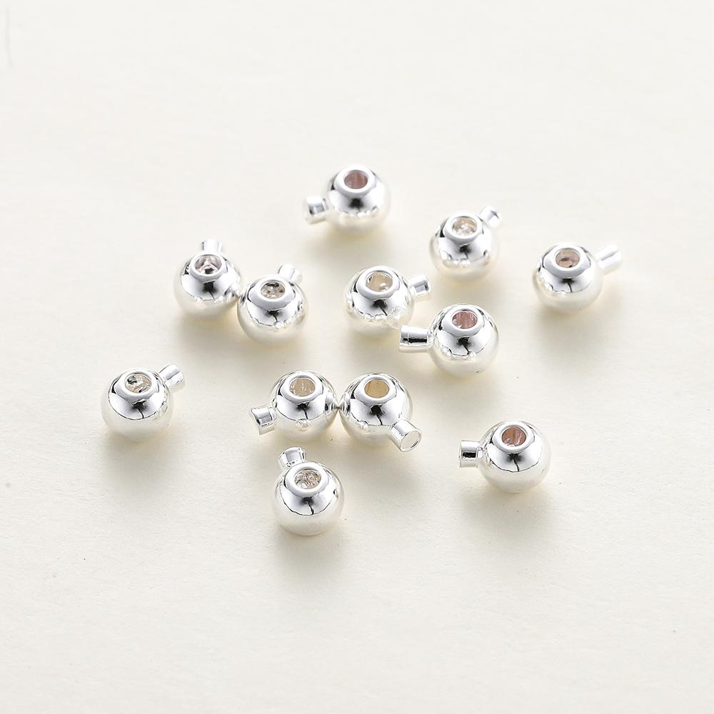 20pcs Positioning Clasp 14K 18K Gold Plated Crimp Snap Button Bracelet Necklace Fastener Ball End Cap For DIY Jewelry Findings