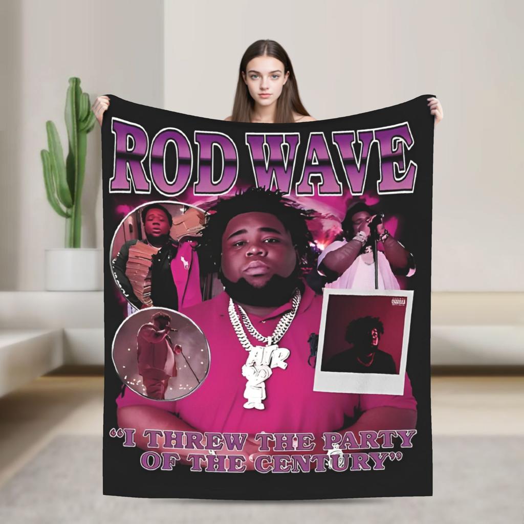 Rapper rod wave  Blanket  Decorative Flannel Bedding Throws For Bedroom Warm Custom Quality Bedspread Birthday Gift