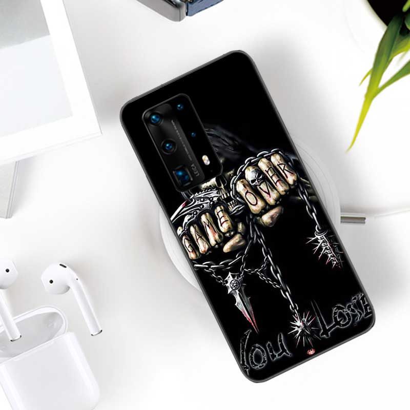 Grim Reaper Skull Skeleton Soft Clear Phone Case For Huawei P30 Lite P10 P20 P40 P50 Pro Mate 40 Pro 30 20 10 Lite Cover Silicon