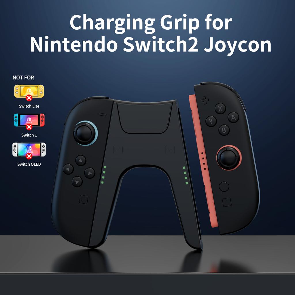 Charging Grip for Switch 2 Joy-Con Controller Type-C Dual Charging Handle with LED Indicator Grip for Switch 2 Accessories 5