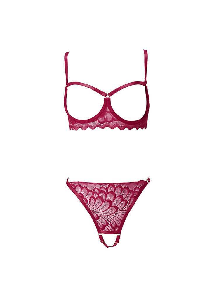 Hot Sexy Open Crotch Lace Underwear Women Sexy Lingerie Breast-bare Bra Set Romance Secret Lingerie Adults Porn Game Set