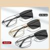 New Anti Blue Light Photochromic Metal Frame Reading Glasses High-definition Business High-end Color Changing Presbyopia Glasses
