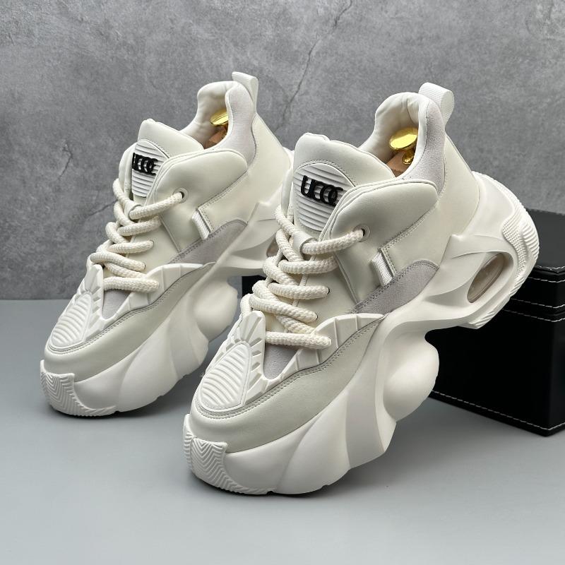 Student Sports Shoes Shock Absorption Thick Base Height Men's Sneakers Male Casual Shoes Leisure Thick Bottom Non-Slip Wear-resi
