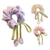 Hair Tie Breathable Chiffon Organza Fabric High Elasticity Tulip Flower Design Hair Rope with Ribbon Streamers Ponytail Bun Hair Accessories
