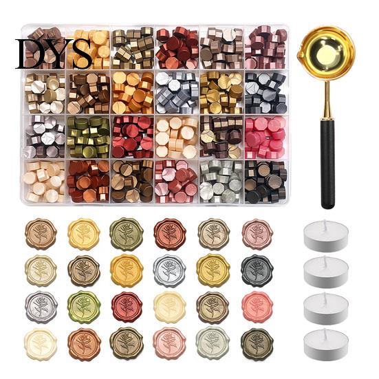 DIY Craft Accessories Wax Seal Kit, with Beads Melting Spoon And Candles Set, Stamp for Crafting Wedding Invitations Starter Set