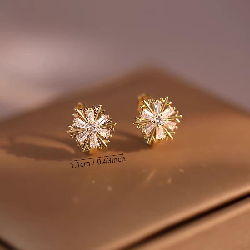 Exquisite Schneeflocken-Ohrklemmen: Elegante Damenohrringe für Frühling/Sommer 2024