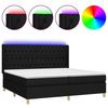 VidaXL Sommier à Lattes de Lit avec Matelas et LED, Lit Rembourré avec Tête de Lit, Lit Double, Lit Adulte de Chambre, 3139143