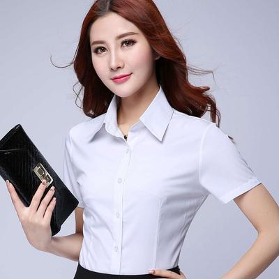 Women's Fashion Casual Summer Spring Solid Color Print Short Sleeve POLO Neck Blouses & Shirts