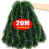 60/2M Christmas Tinsel Ribbons Garland Green Cane Wreath Xmas Tree Hanging Pendent Ornaments Wedding Party Home Decor Supplies