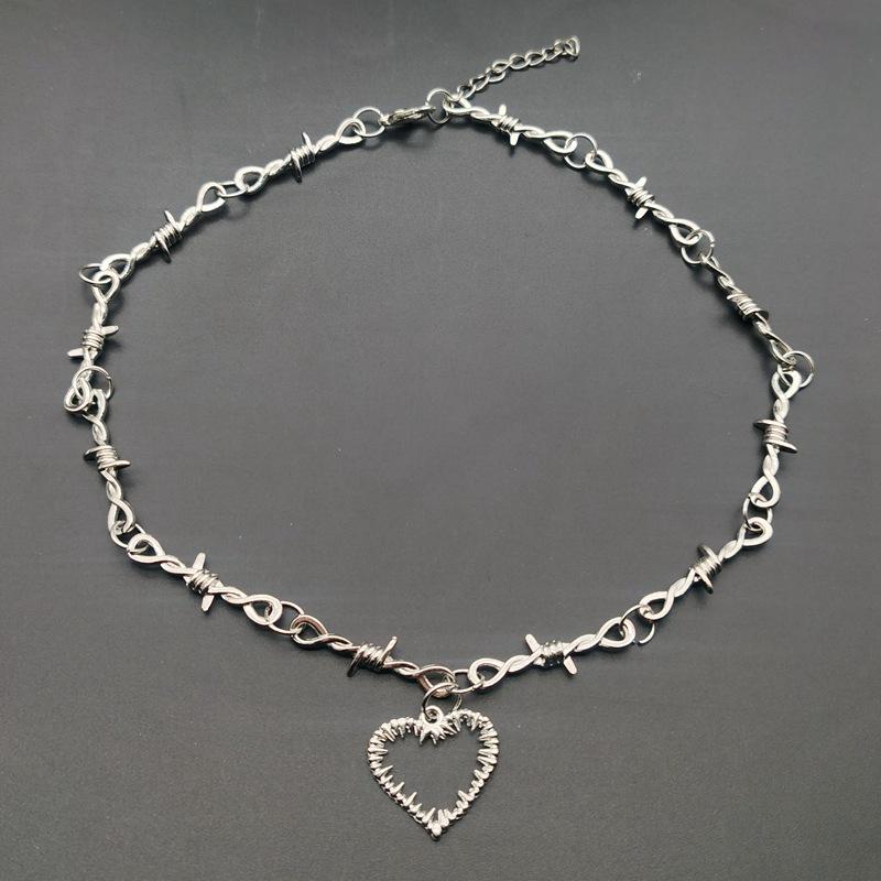 Collier Love Thorn: Pendentif Hip-Hop Tendance Épine Noire pour Hommes et Femmes