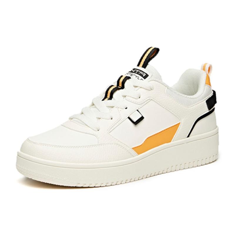 Anta Slip Resistant, Abrasion Resistant, Lightweight Low Top Skateboard Shoes Men's White Orange Sneakers 912018066-5
