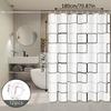 Large Square Geometric Style Shower Curtain, Modern Minimalist Bathroom Partition Curtain, Industrial Style Bathroom Space Decoration Curtain