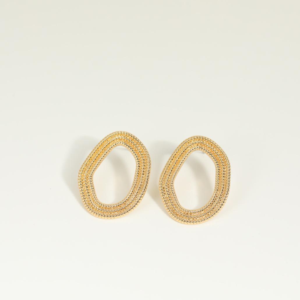 Copper Circle Earrings: Artistic Jewelry, Niche INS Design