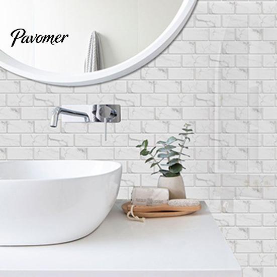 Decorative Mosaic Wall Panels Self-Adhesive PVC Tile Stickers, Waterproof Pattern Decals for Kitchen Bathroom Decal Rental Home Decor, Removable
