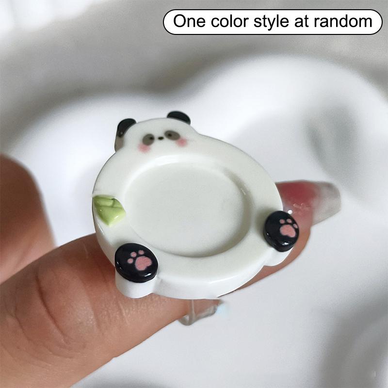 1Pcs New Design Cute Resin Ring Paint Palette Mini Portable Ins Wind Cute Finger Palette Tone Nail Tools Art Supplies