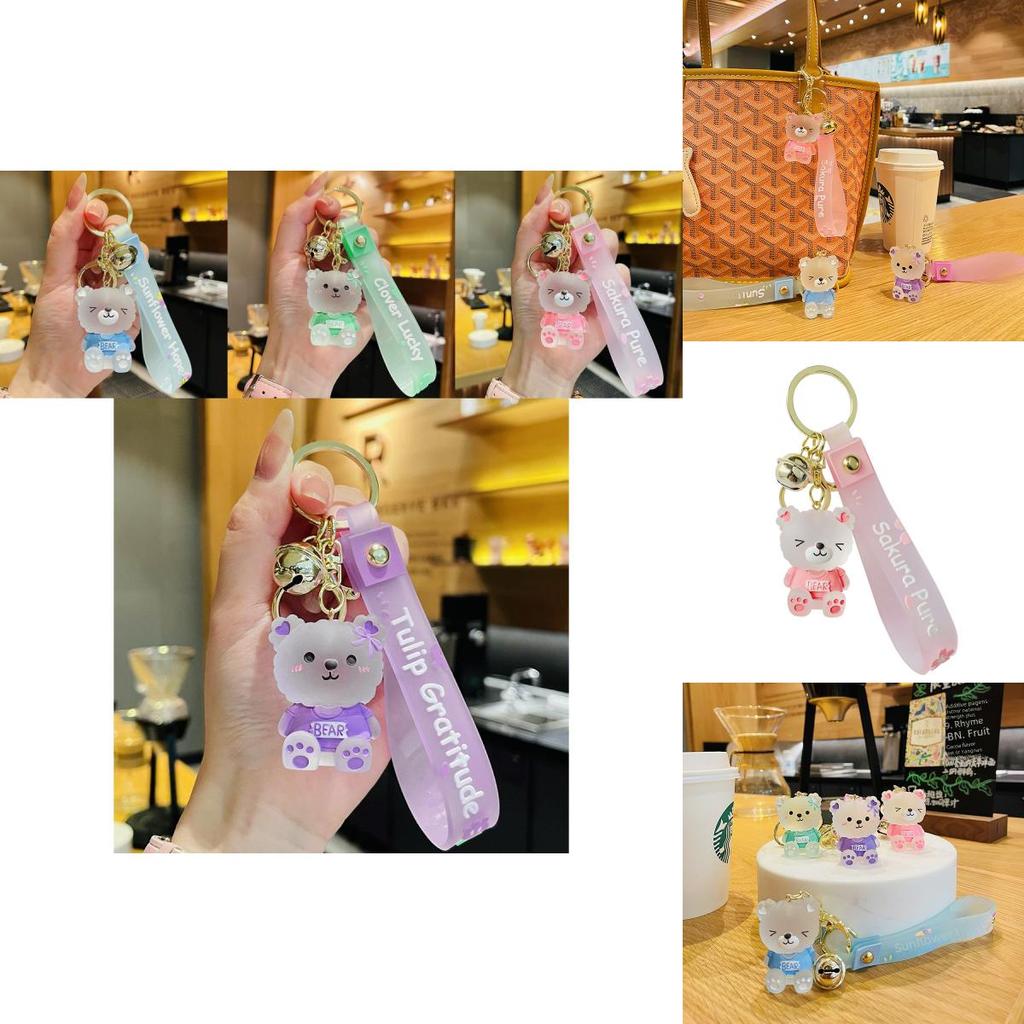 Adorable Resin Jelly Bear Keychain Unique Cartoon Figurine For Gifts And More