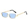 New metal sunglasses European and American retro half-frame square glasses fashion trend sunglasses
