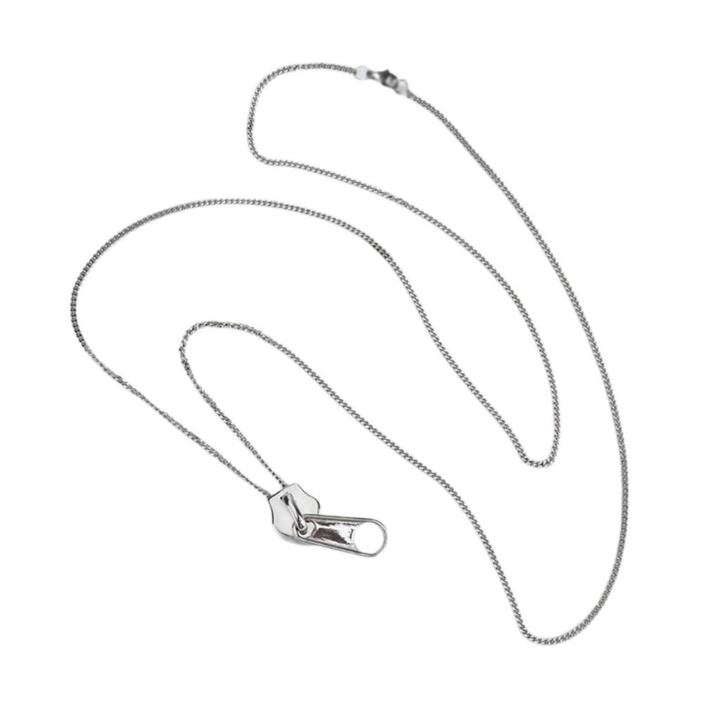 Alloy Zippers Necklace Adjustable Length Clavicle Chain Personalized Neckchain Fashionable Jewelry for Men and Women