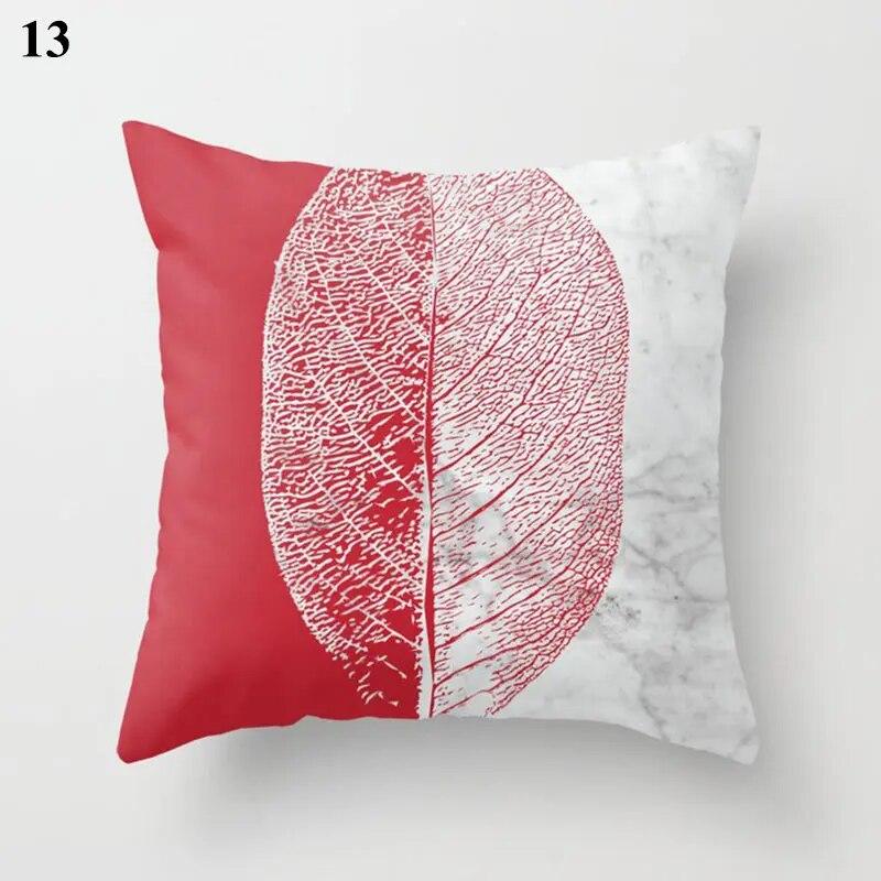 Red Cushion Cover Geometric Print Pillowcase  Wedding Decor