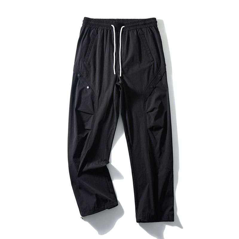 American-Style Mountain Outdoor Functional Sports Cargo Pants for Men, Summer Thin Waterproof Pants, Export Men s Casual Long Pants Black M