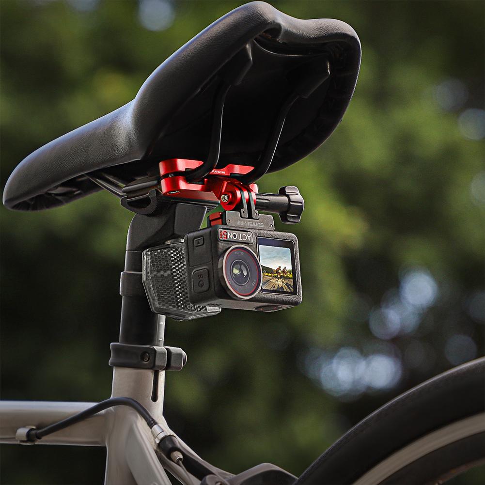 Action Camera Bicycle Seat Mount Aluminum Alloy Bicycle Saddle Rail Camera Mount for Action 5 Pro/Insta360 X4/GoPro 13