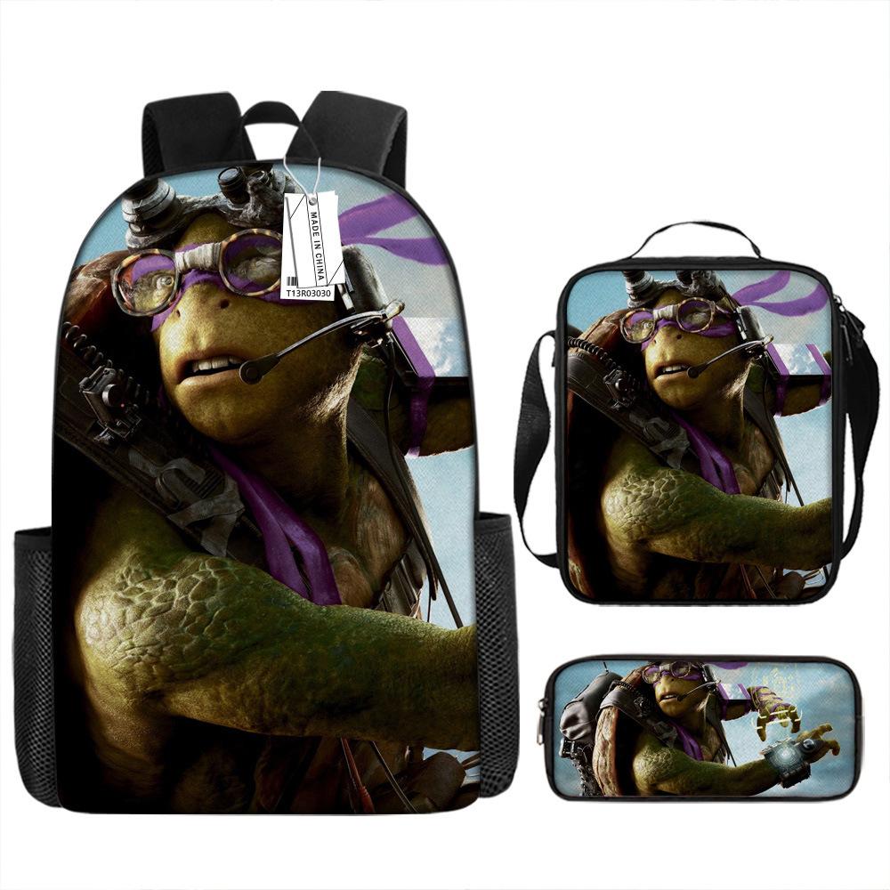 Teenage Mutant Ninja Turtles Children'S School Bag Elementary School Student Cartoon Breathable Backpack Cute Burden Reduction Cool Printed Backpack