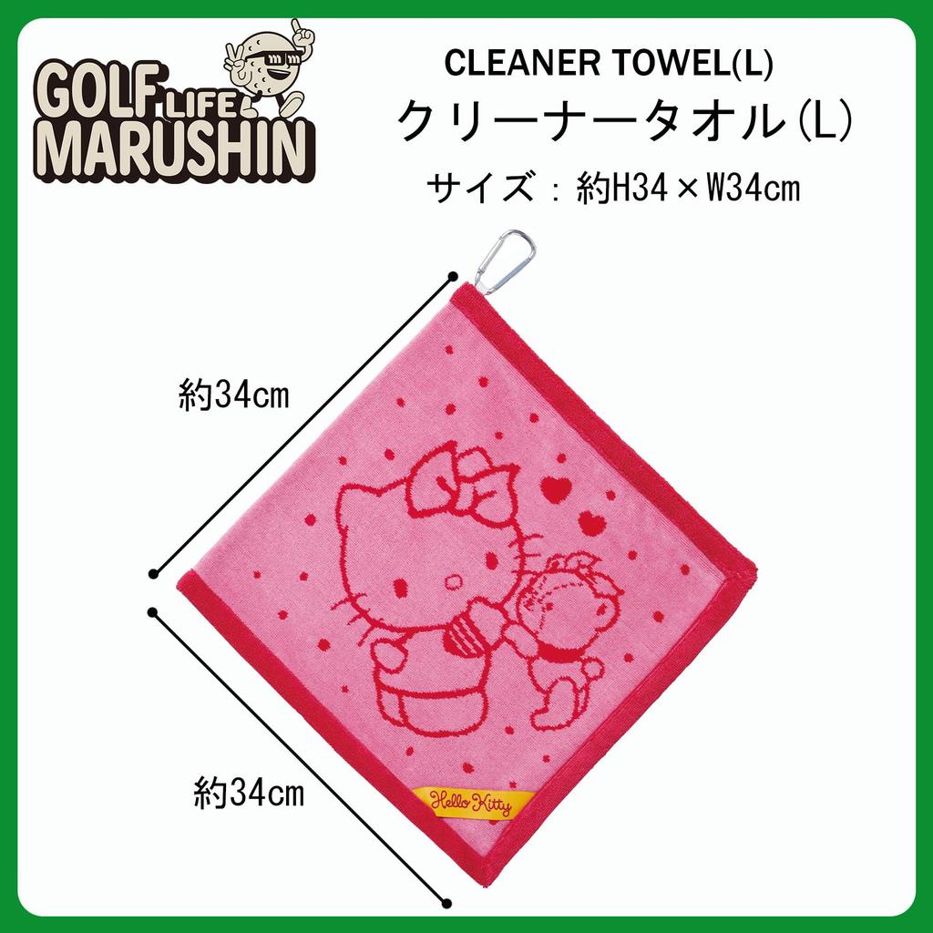 Marushin Cleaner Sanrio Hello Kitty Dot Friendly Golf Character Ball Ball Club Cleaner with 3005068200 Towel, Towel, Beginner's Towel, Cloth,