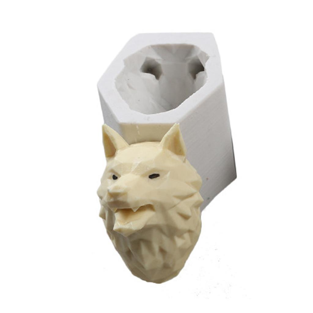 Silicone Fondant Mold DIY Handmade Soap Making Supplies Bulldog Wolf Dog Lion for Head Cake Decorating Candle Molds Flex