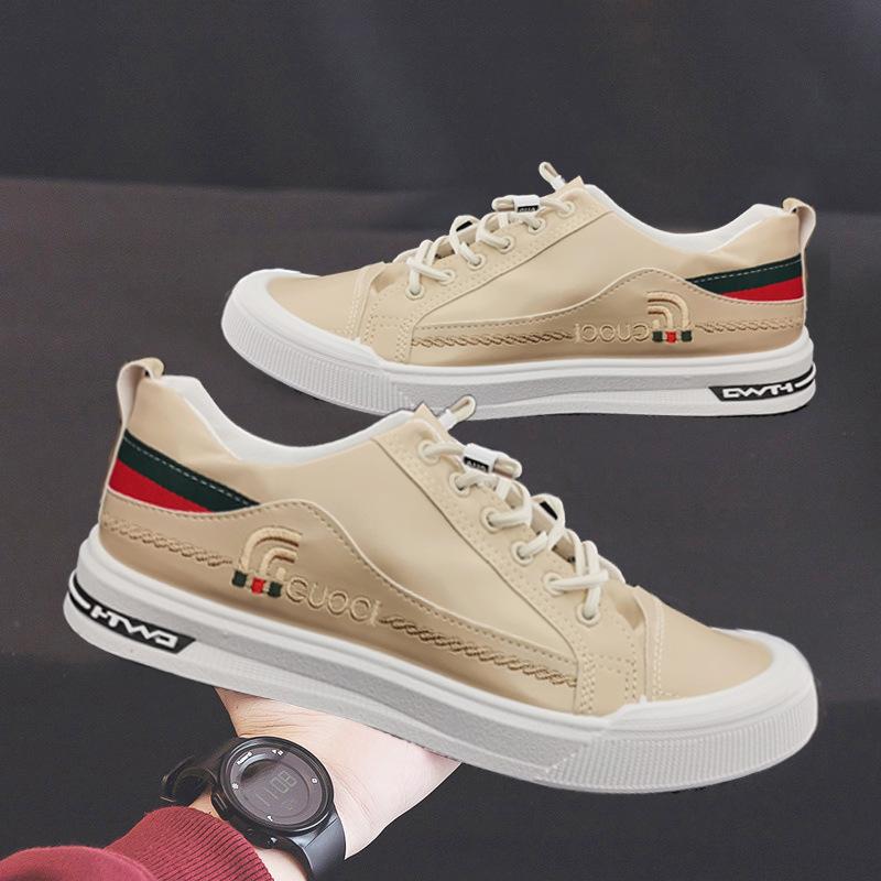 

New men s board shoes autumn low-top soft-soled casual shoes fashionable versatile sports shoes Korean version trendy running shoes 44 бежевый