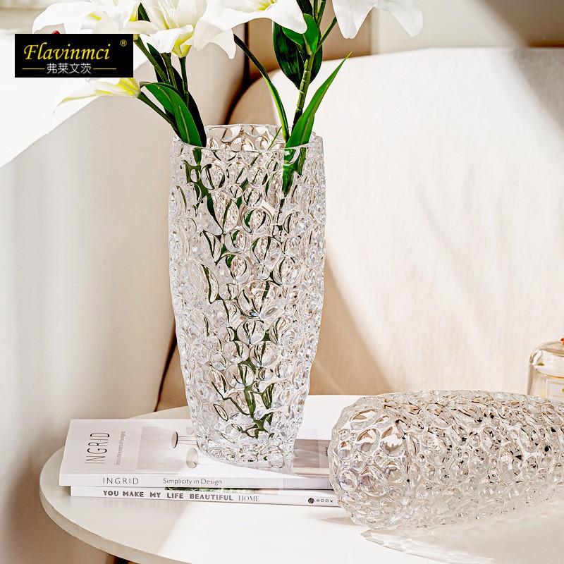 Thickened Crystal Glass Vase Small Size Fresh Flowers Water Culture Decor Modern Minimalist Home Living Room Table Centerpiece