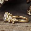 Elegant Women's Water Drop Zirconia Flower Ring