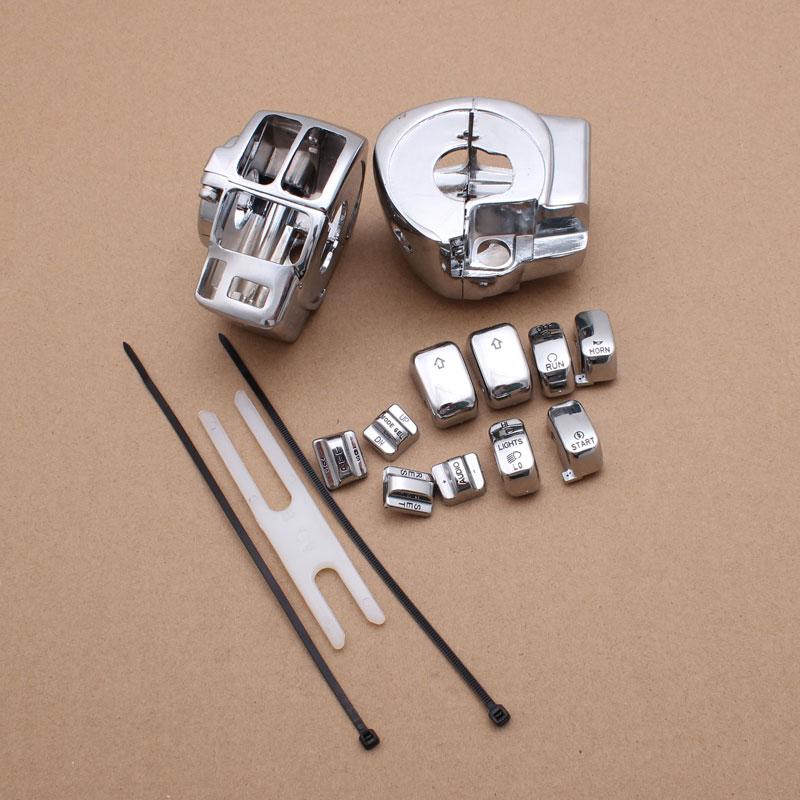 Chrome Switch Housing Cover+10 Caps for Harley 883 XL1200 Road for King/Electra Glide for Harley Electra Glide Road Glide new