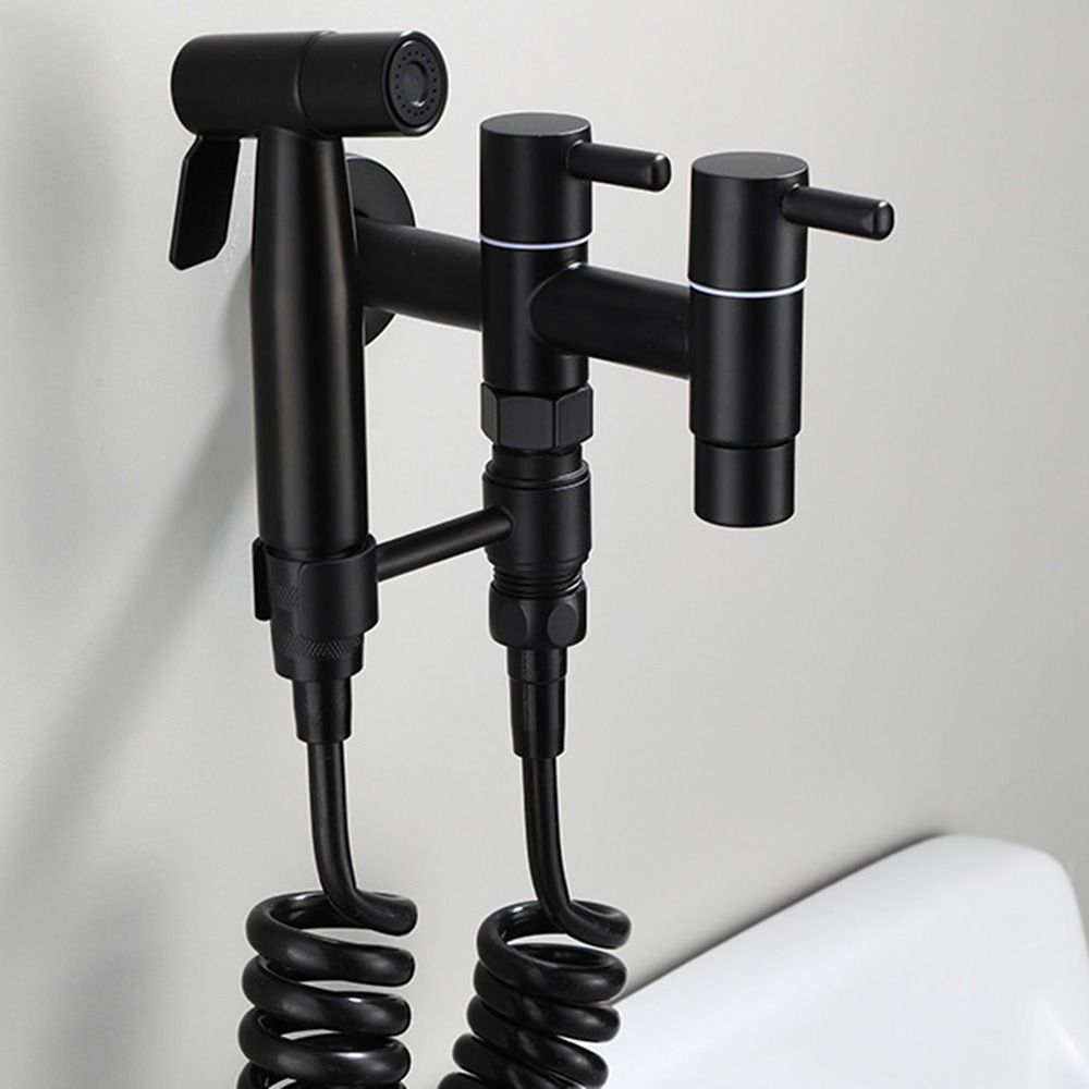 Anti Splash Mop Washing Tap Matte Black Bathroom Sink Bibcock Thicken Washing Machine Faucet  Basin