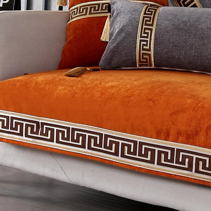 High-grade Classical Thicken Chenille Sofa Towel Modern Soft Anti-slip Sectional Sofa Cover Luxury Solid Color Couch Covers