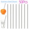 50 Pcs Drinking Tube Straw Reusable Bubble Tea Straws Eco-friendly Straight Portable  Practical Creative for Kids Drinkware