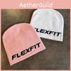 Simple Solid Color Letter Pattern Neutral Casual Warm Knitted Hat For Autumn