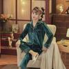 [Golden Velvet] Women's Plush Coral Fleece Pajama Set - Red, Warm for Autumn & Winter