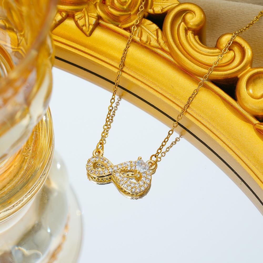 Бесконечная любовь цифровое 8 ожерелье ниша светлая роскошная ключичная цепочка ниша дизайн