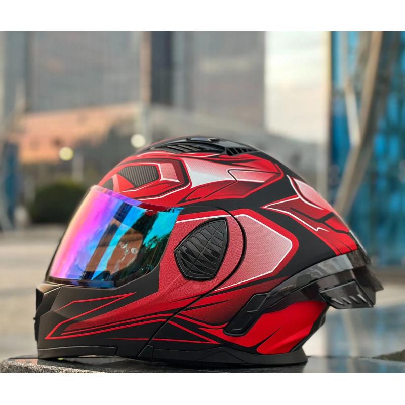 

Мотоциклетный шлем мужской и женский зимний с двойным стеклом открытый шлем всесезонный универсальный L