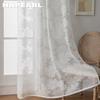 1PC NAPEARL Simple and Versatile Solid Color Sheer Curtain Jacquard Ring Type Tulle for Living Room Bedroom Balcony Window Home Decor